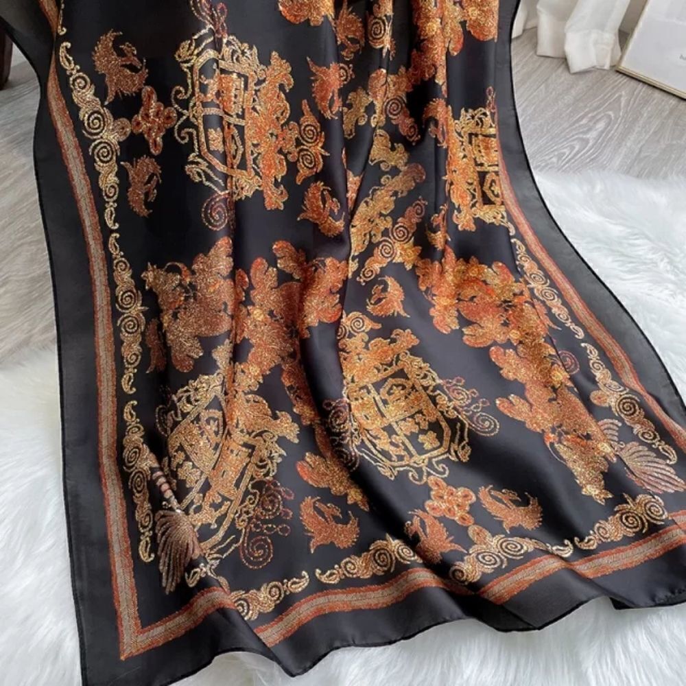 Women Satin Silky Scarf Long Shawl Wrap - Picture 3 of 3